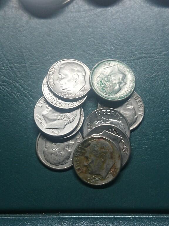 松南世界钱币——260416 美国10美分镍币10枚共计1美元2