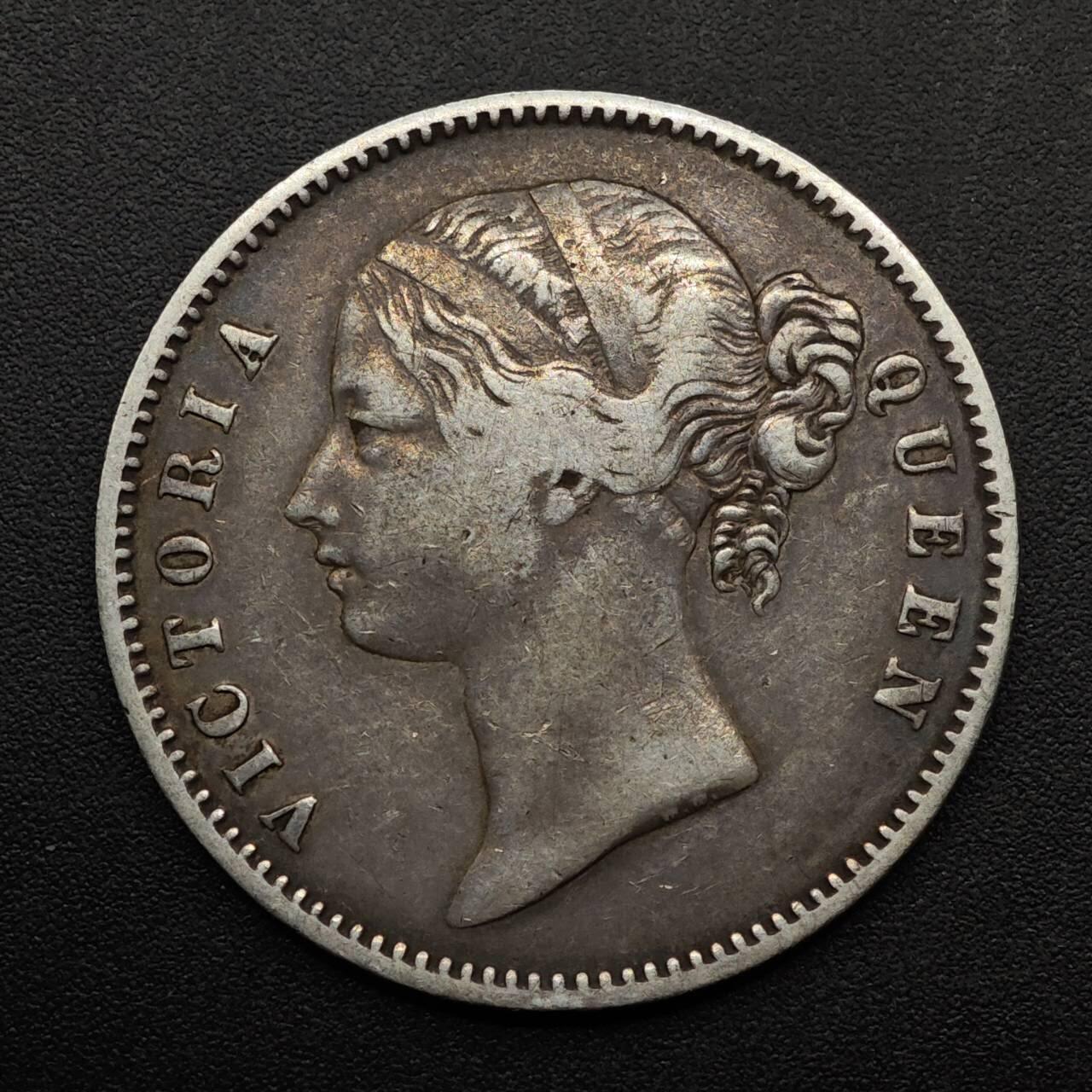 【淘币小摊】实时拍第八百九十三拍   散币场    每周一统一发货 印度1840年维多利亚一卢比银币