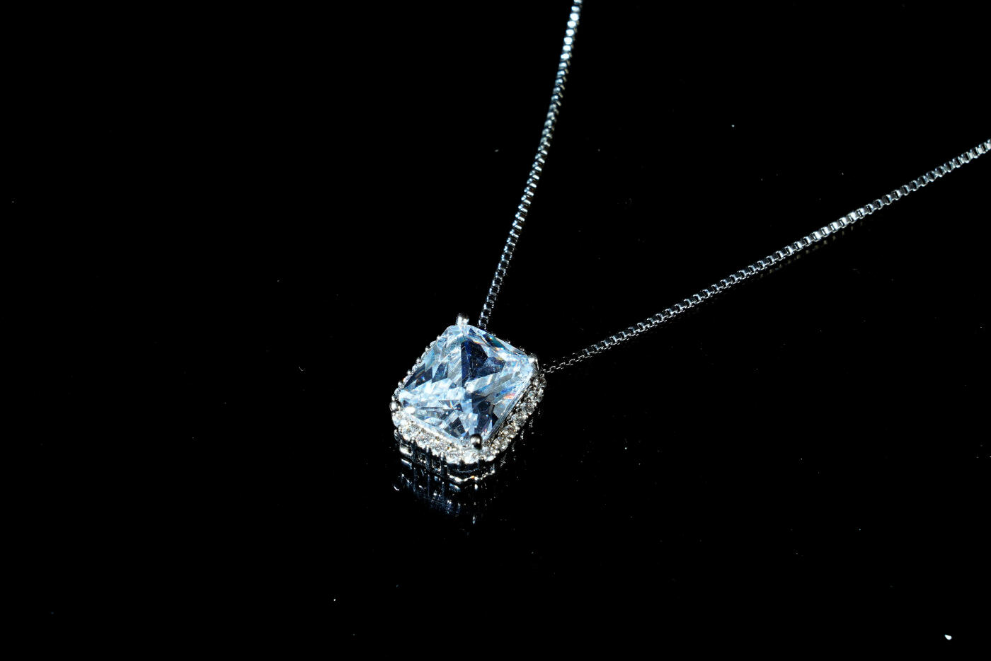 上海都达杂项专场八十一【全场包邮】  天然莫桑钻项链97-207