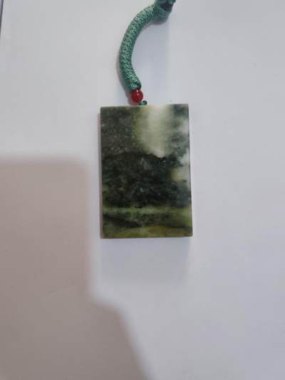 独山玉（水墨/山水意境）平安无事牌  独山玉（水墨/山水意境）平安无事牌 