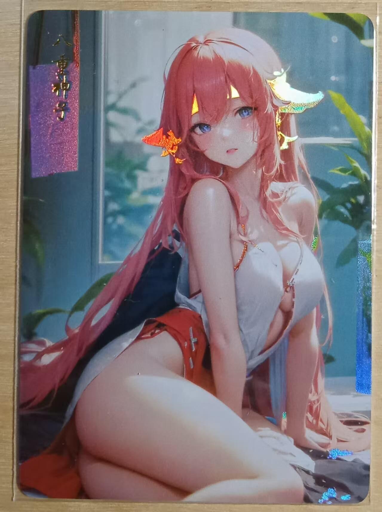 龙虎卡牌-八三场（满200元包邮，无佣金，每周六结拍，欢迎送拍） 磨砂彩闪 原神卡牌 八重神子