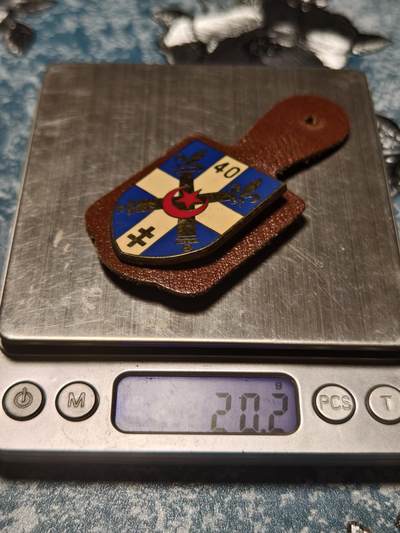 抚柳草堂-第二十六期章牌钱币  奖章勋章 满百包邮 放漏专场 法国第40炮兵团证章（北非军团） 历史原品 新月与红星 这是北非军团（Troupes Coloniales）的标志性配色在阿尔及利亚战争期间该团驻扎在北非地区 