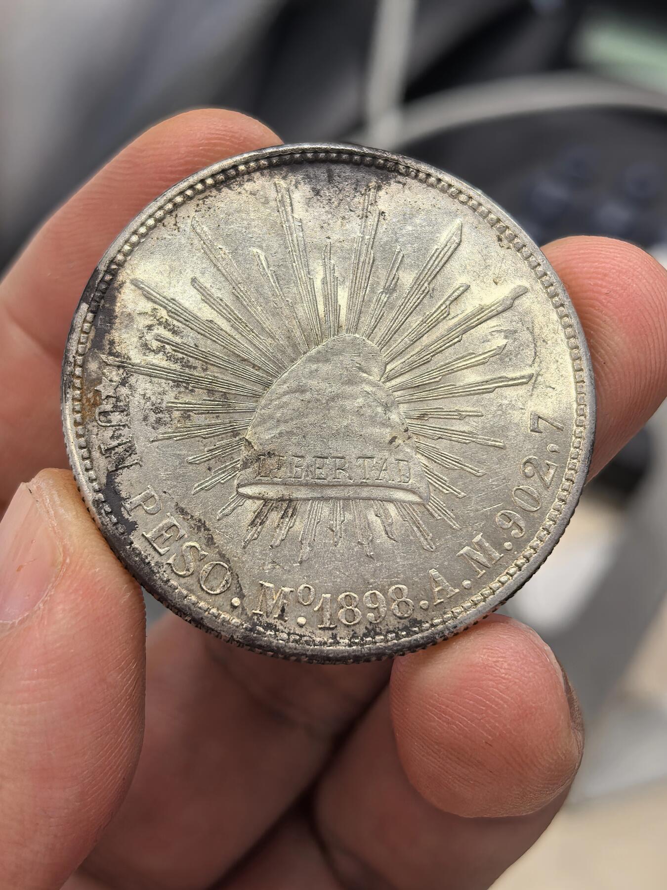 博洋堂世界钱币拍卖第168期（全场包邮） 墨西哥1898年MO AM版直边鹰洋，UNC转光好品。