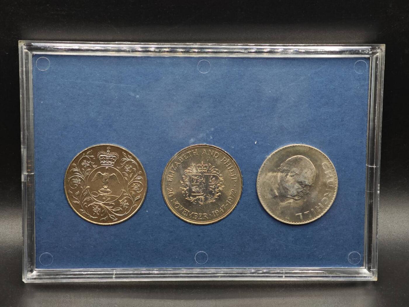 【淘币小摊】实时拍第八百九十三拍   散币场    每周一统一发货 英国1965-1977年克朗纪念币3枚套