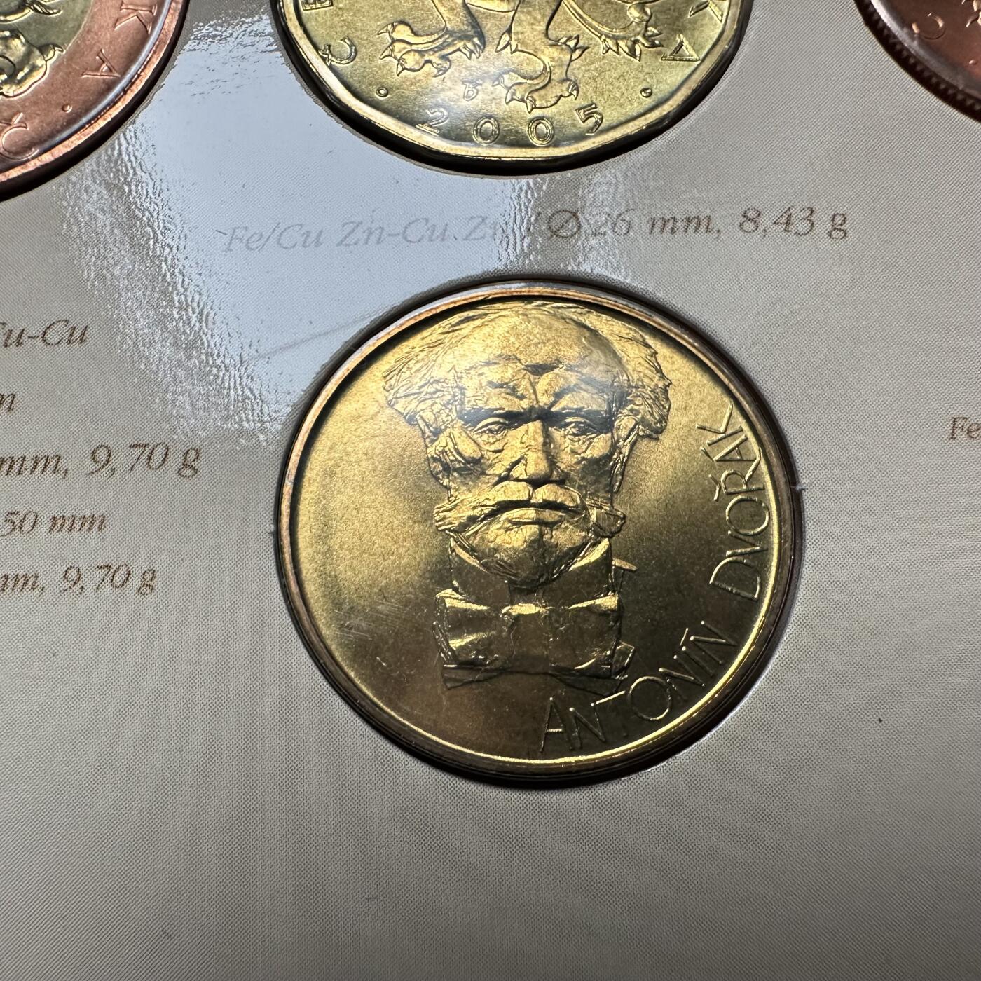 🌹外币初藏🌹🐯2026年第44场   每周二四六晚8️⃣点  世界硬币 捷克 2005年 德沃夏克主题流通硬币套装 含纪念章