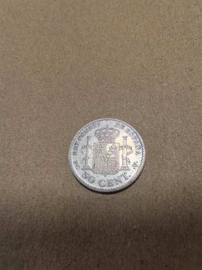 长老汇马年精选第十八场拍卖 1910西班牙阿方索十三世50分银币，2.5克835银，AU品质（6）