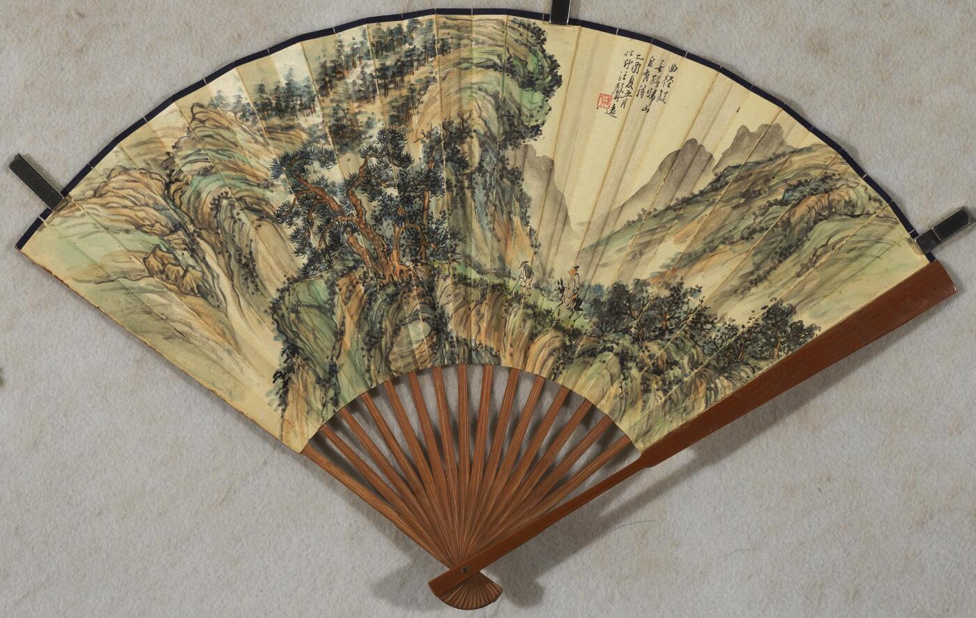 碧月说宝. 近现代书画专场（十） 汪声远、马公愚 山水行书成扇