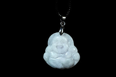 上海都达杂项专场102【全场包邮】  天然冰糯种翡翠（A货）精雕《佛公》挂件97-65