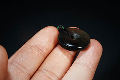 上海都达杂项专场102【全场包邮】  天然岫玉碧绿平安扣挂件97-270