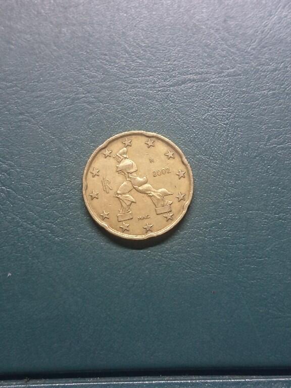 松南世界钱币——260416 意大利20分欧元铜币