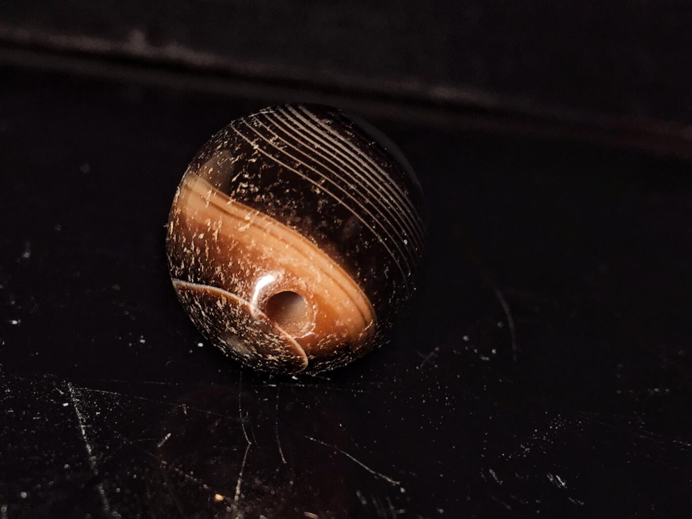 碧月说宝.雪域莲花开（二） 清代 白财神眼缠丝玛瑙珠