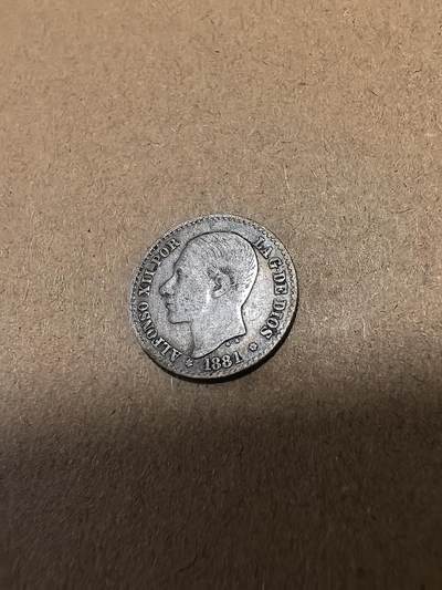 长老汇马年精选第十八场拍卖 1881西班牙阿方索十二世50分银币，2.5克835银