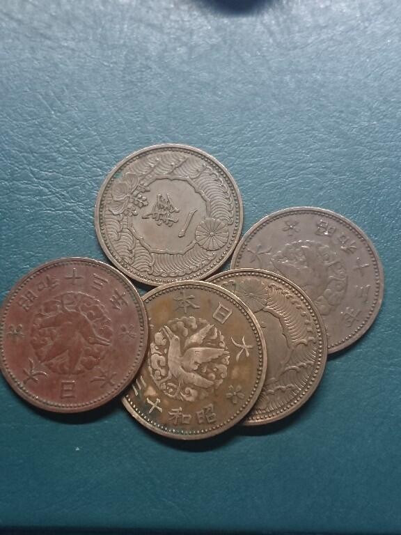 松南世界钱币——260416 日本鸟一钱1钱铜币5枚1