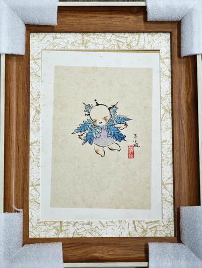 白泽拍卖卡牌手绘专场第35期（问东城春色，正谷雨，牡丹期） - 2024 王小玩手绘画 雪花宝宝 尺寸：17.8cm*25cm  王小玩亲签