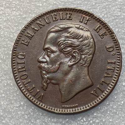  【淘币小摊】限时拍第八百九十五拍  埃塞俄比亚留尼旺比利时意大利场    每周一统一发货 意大利1863年10分铜币好品 km11.2