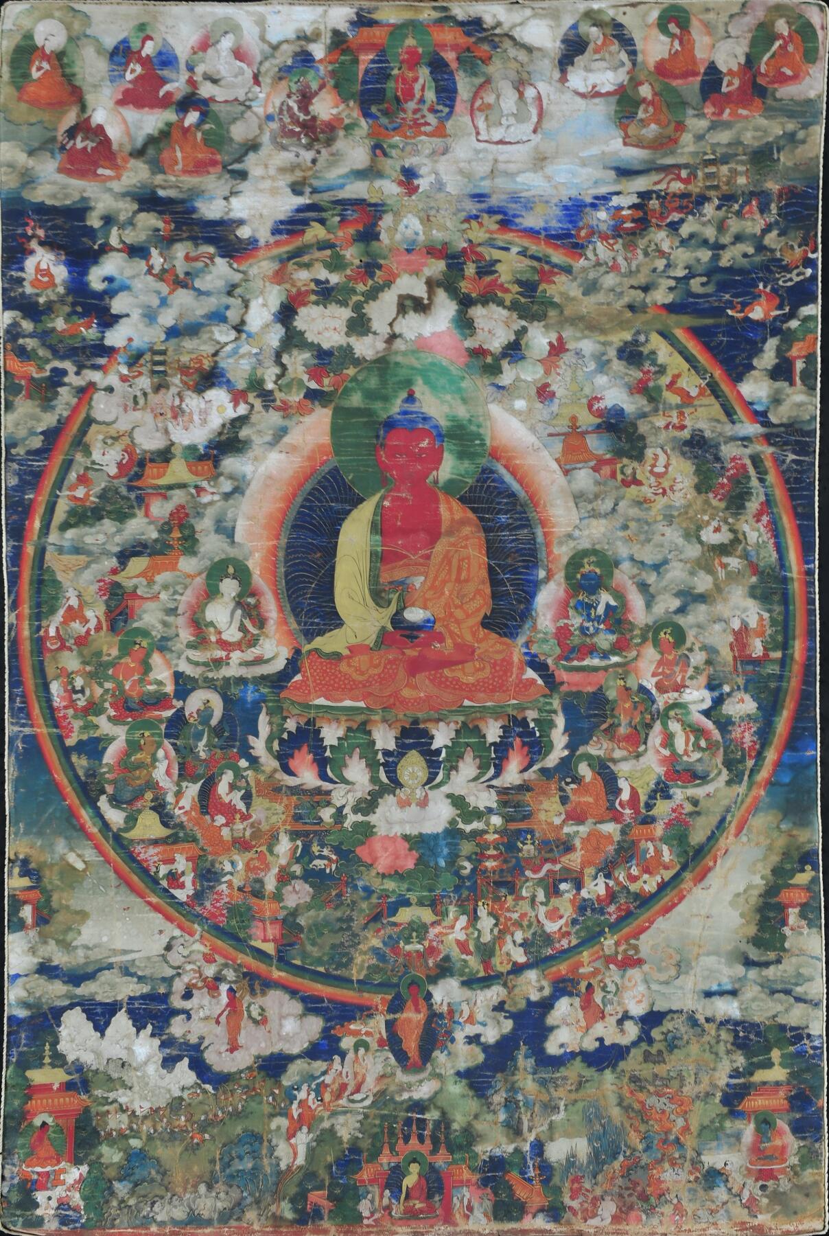 碧月说宝.雪域莲花开（二） 清代中期 无量寿佛唐卡
