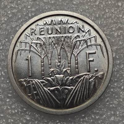  【淘币小摊】限时拍第八百九十五拍  埃塞俄比亚留尼旺比利时意大利场    每周一统一发货 留尼汪1964年1法郎铝币原光品 km6