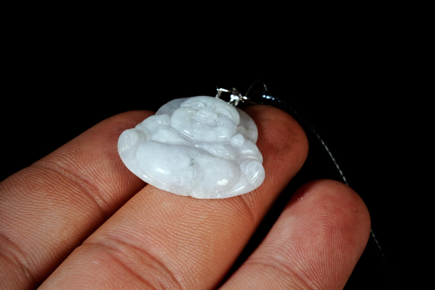 上海都达杂项专场八十一【全场包邮】  天然冰糯种翡翠（A货）精雕《佛公》挂件97-65