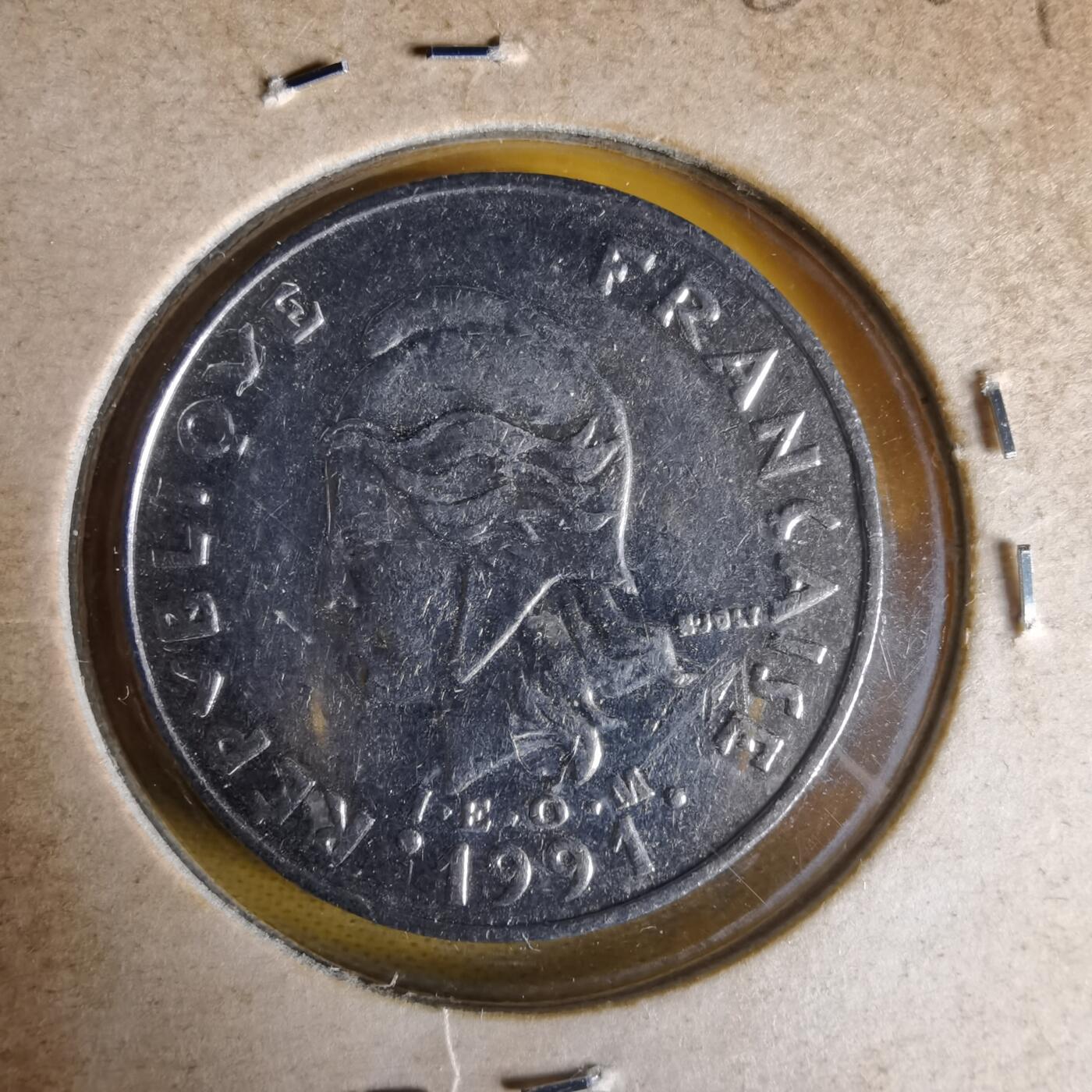 沼泽如烟--第1061场 法属新喀里多尼亚1991年20法郎