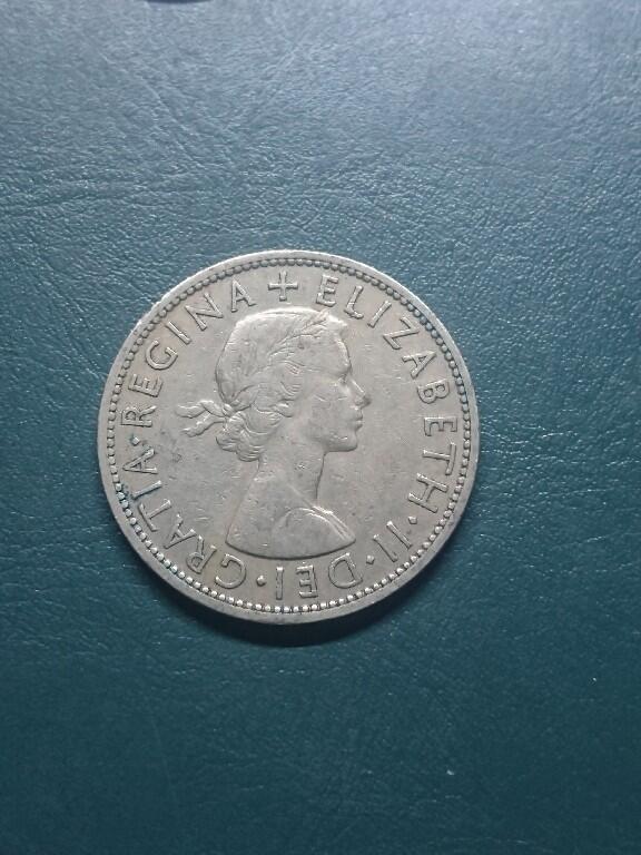 松南世界钱币——260416 英国女王头像1/2克朗