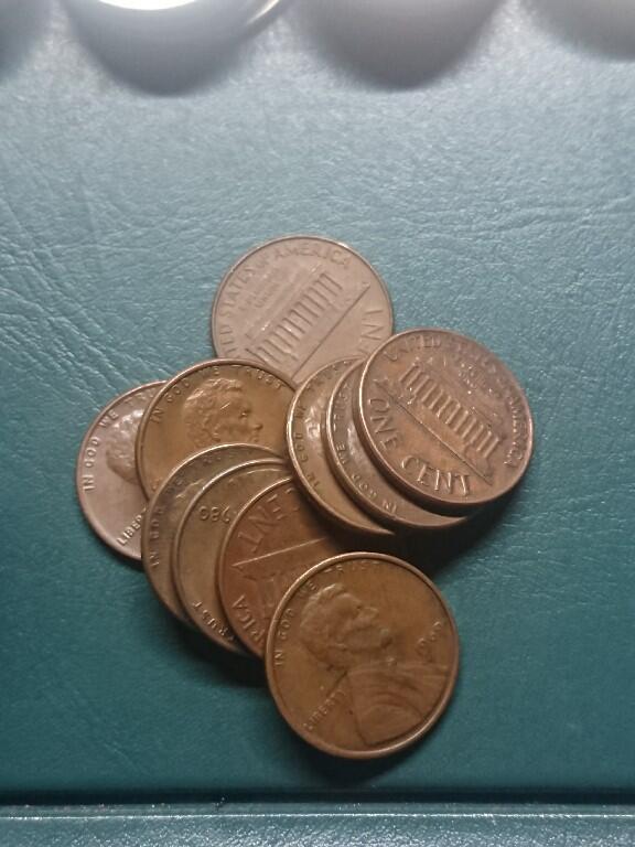 松南世界钱币——260416 美国红铜版本1美分铜币10枚约1盎司5