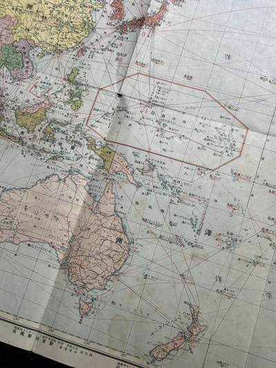 戎马世界章牌大赏第115期 勿忘国耻！日本1941年5月太平洋地区大地图 太平洋战争爆发前夕地图 包括伪满洲国 伪蒙古 法属印度支那 德国占领波兰 法国，乃至整个中欧，是研究那一时期政治军事的一手资料