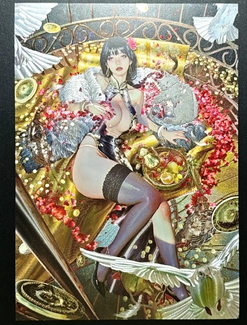 天玑星卡拍第188期《4.20周一截拍》持续收拍收评中 满赠卡需备注 焱卡文化 人间传 李瓶儿 153/300 A4折光大卡 一张