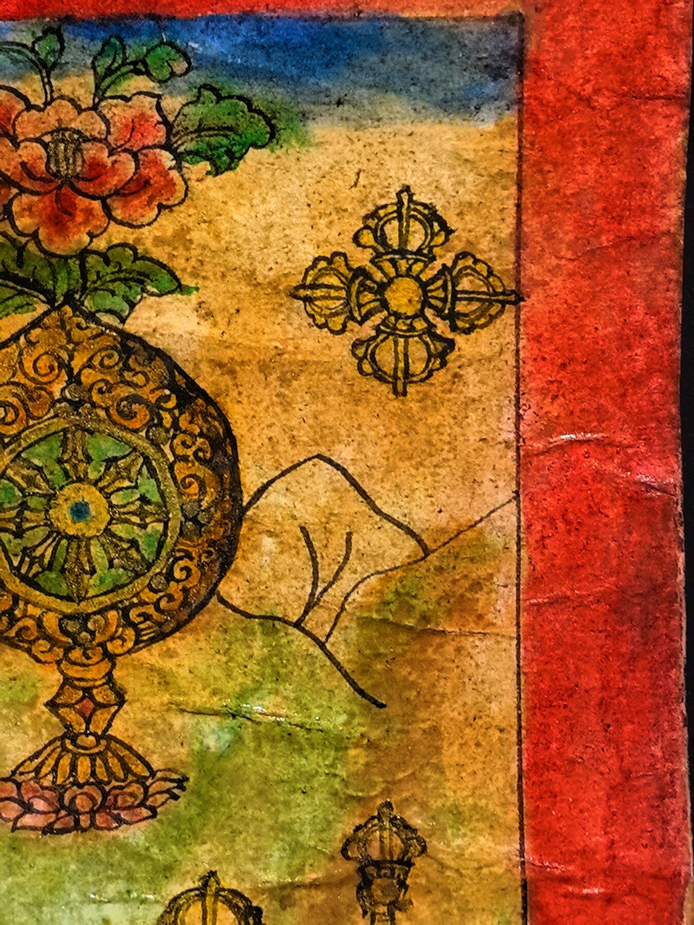 碧月说宝.雪域莲花开（二） 清代 藏传明清八吉祥法器小扎卡（纸本）