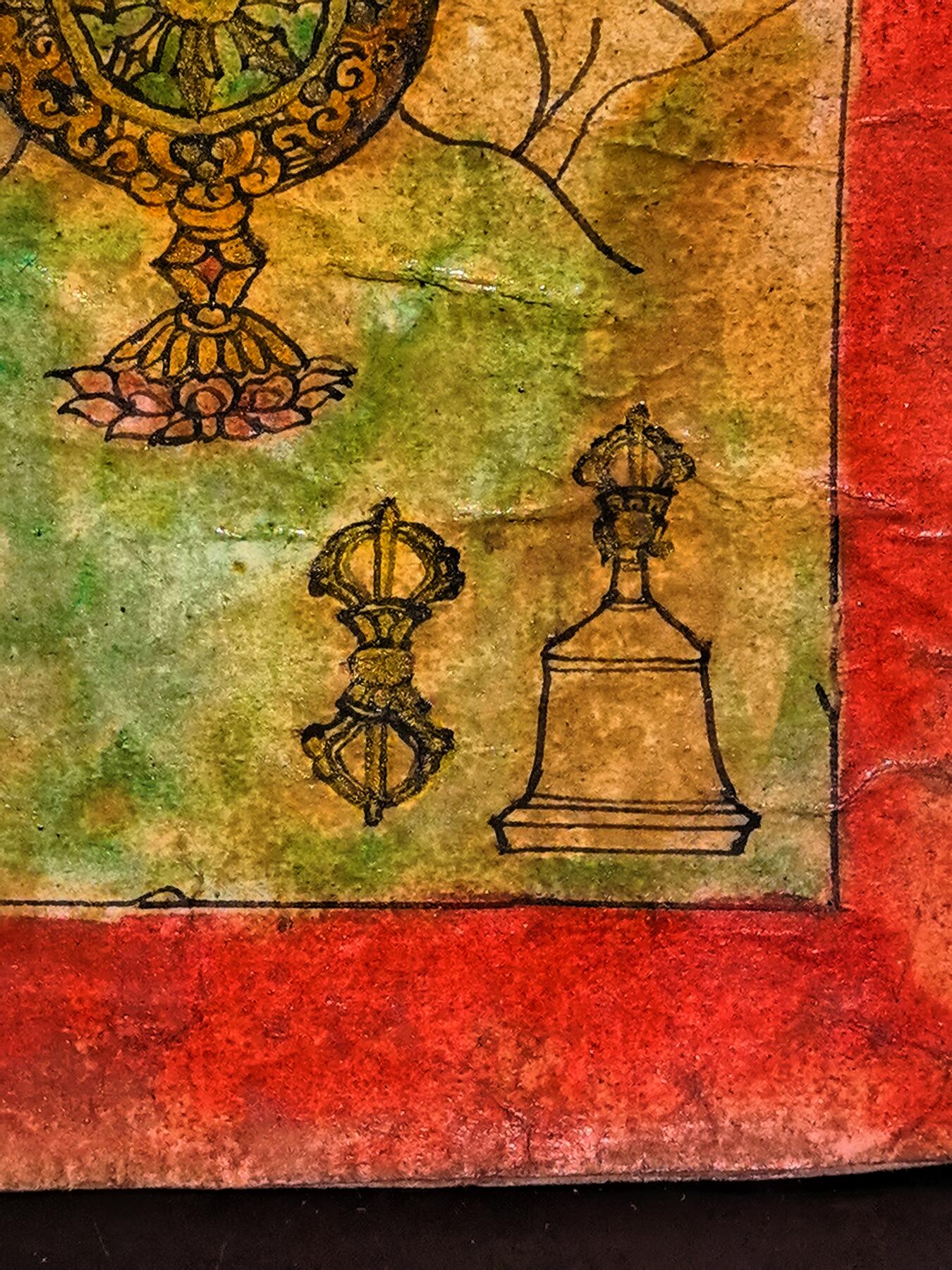 碧月说宝.雪域莲花开（二） 清代 藏传明清八吉祥法器小扎卡（纸本）