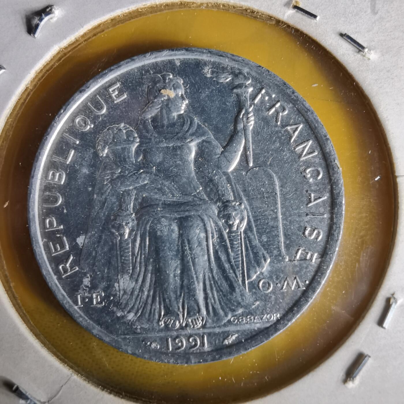 沼泽如烟--第1061场 法属新喀里多尼亚1991年5法郎