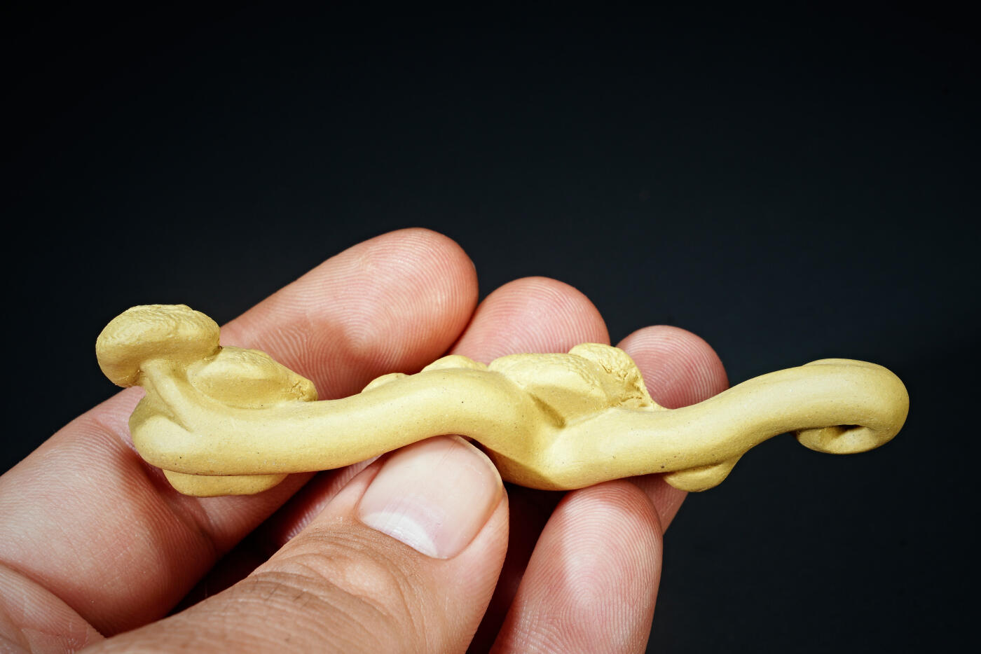 上海都达杂项专场八十一【全场包邮】  紫砂段泥灵芝如意把件97-212