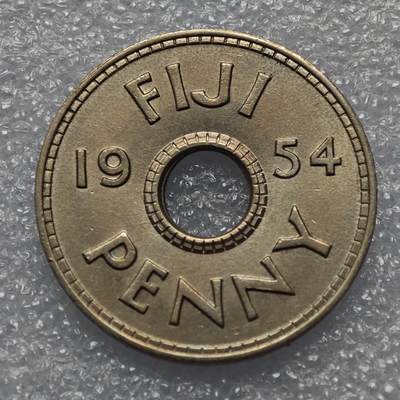  【淘币小摊】限时拍第八百九十五拍  埃塞俄比亚留尼旺比利时意大利场    每周一统一发货 斐济1954年伊丽莎白二世一便士镍币