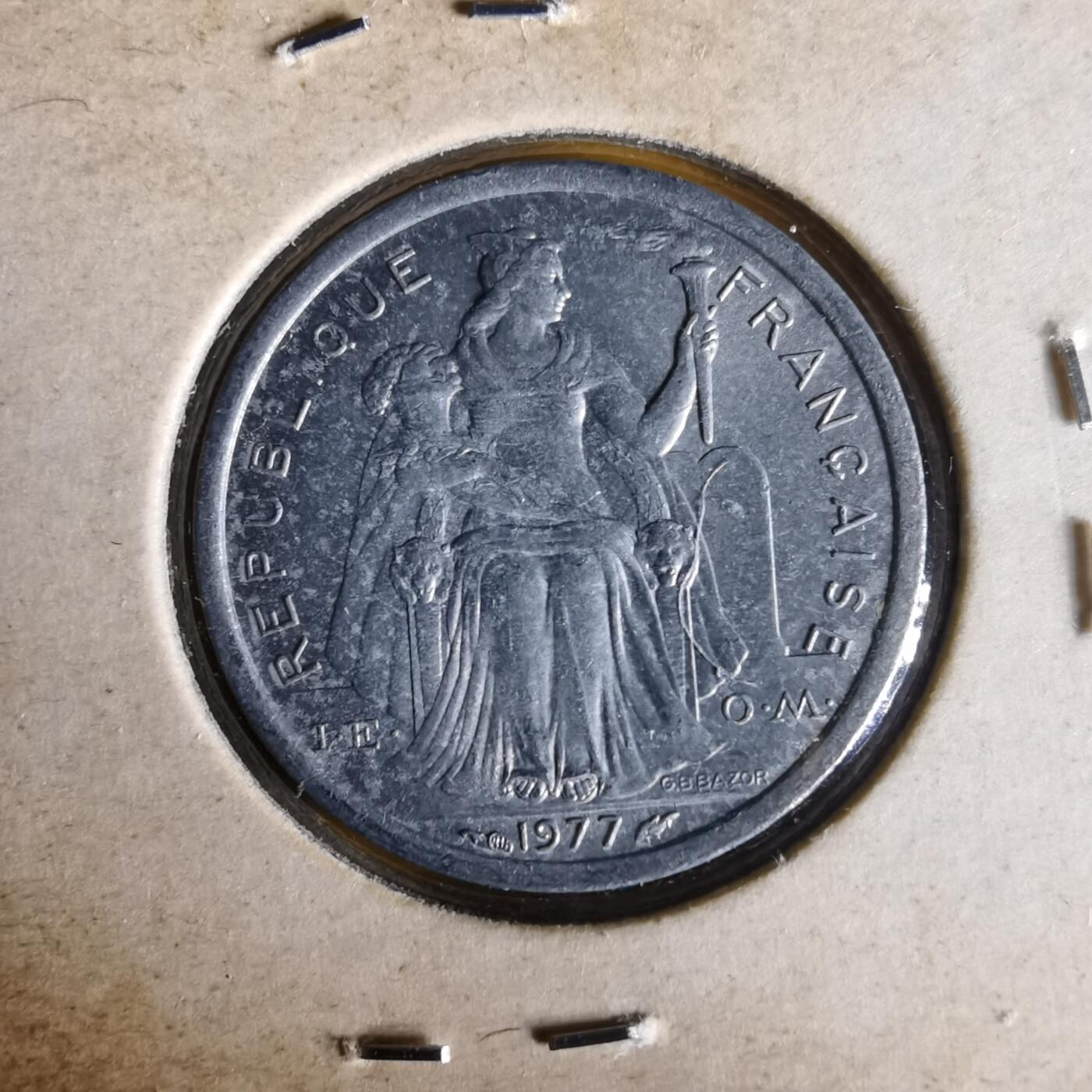 沼泽如烟--第1061场 法属新喀里多尼亚1977年1法郎