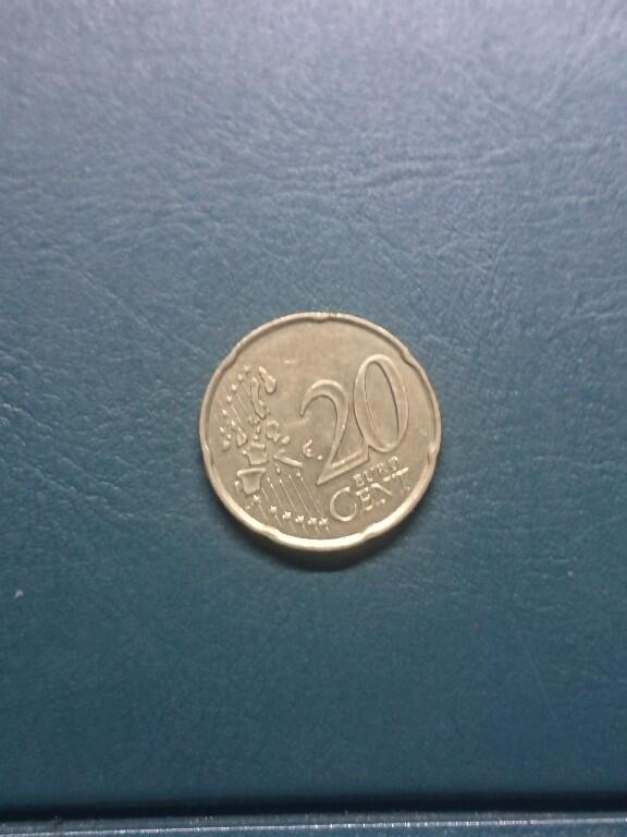 松南世界钱币——260416 法国1999年第一批次20分欧元铜币