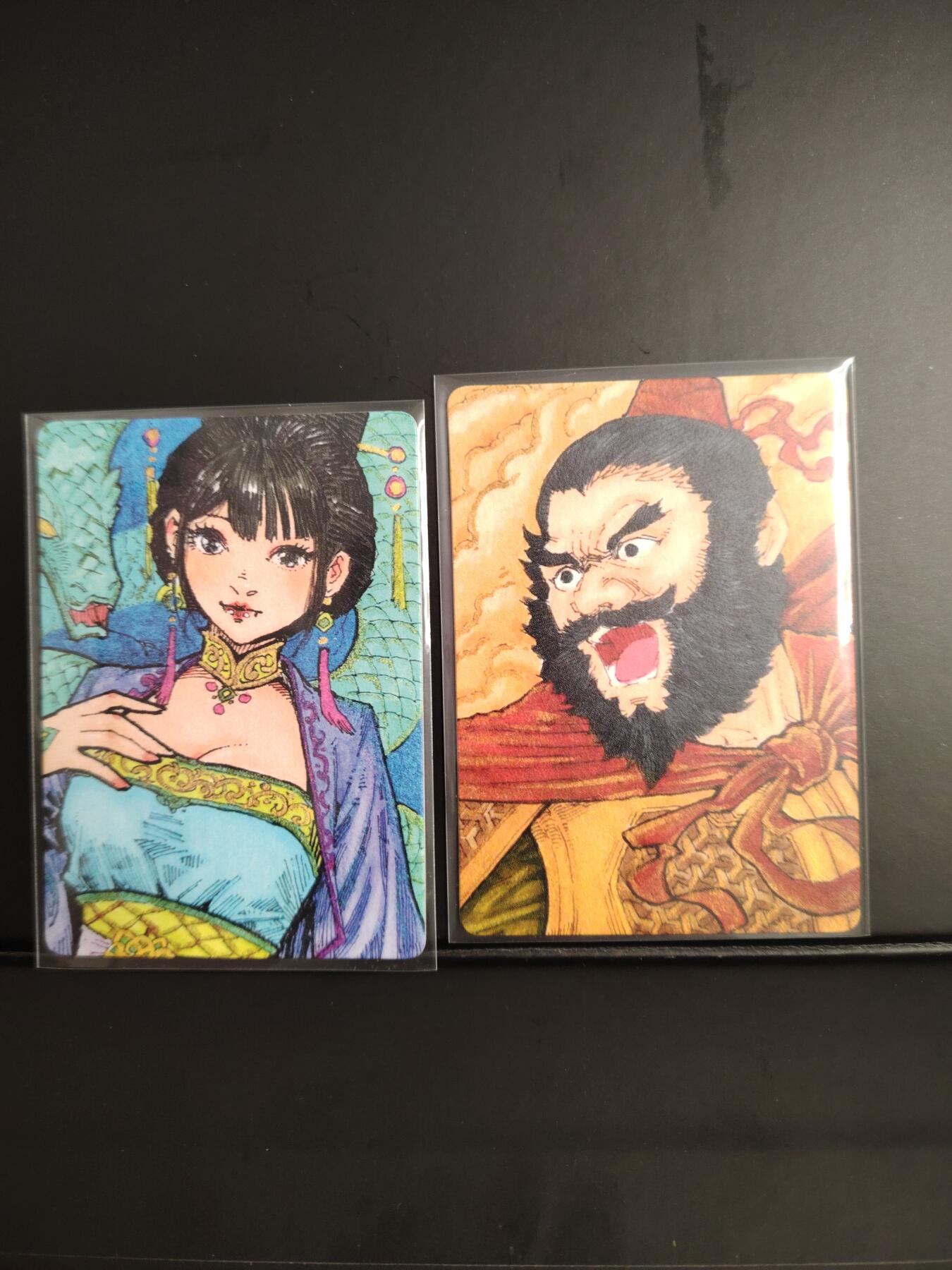 卡牌限时033期专场（25号晚20点截拍） 小花瓣艺术文创 兢兢业业祖师爷 手绘复刻棉卡2张