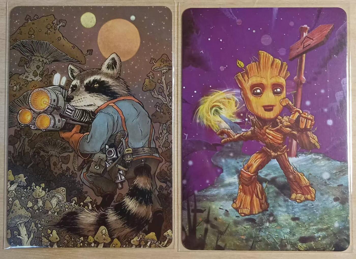 龙虎卡牌-八三场（满200元包邮，无佣金，每周六结拍，欢迎送拍） 纱布闪2张 江东卡牌 美漫银河护卫队 小浣熊+格鲁特