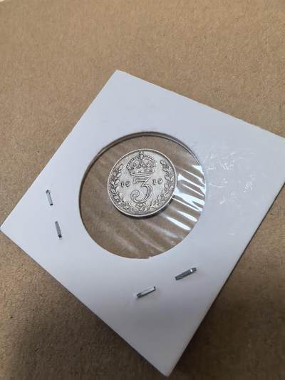长老汇马年精选第十八场拍卖 1919英国乔治五世3便士银币，1.41克925银