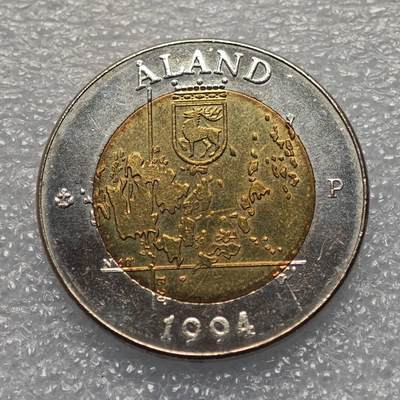  【淘币小摊】限时拍第八百九十五拍  埃塞俄比亚留尼旺比利时意大利场    每周一统一发货 芬兰奥兰岛1994年50达勒非法货币