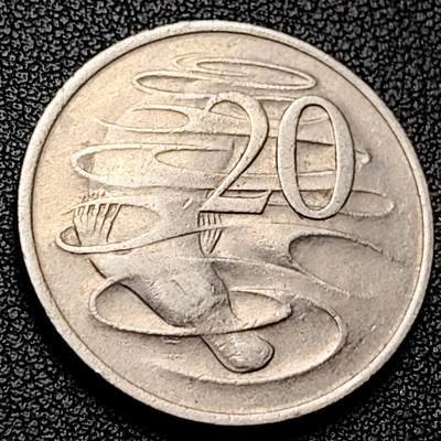 泉币菌-第228场-三月三 上巳节专场 拍品多 请提前出价 1969年英属澳大利亚20分 伊丽莎白女王  鸭嘴兽  28.5mm