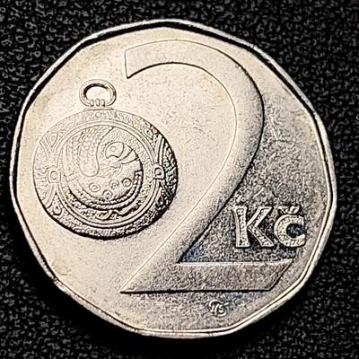 泉币菌-第228场-三月三 上巳节专场 拍品多 请提前出价 捷克共和国2克朗硬币 双尾狮