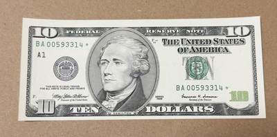 【礼羽收藏】🌏世界钱币拍卖第133期 - 99年黑白大头10美元补号全新unc品相