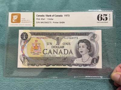【礼羽收藏】🌏世界钱币拍卖第133期 - 加拿大 1973年1元 女王 TQG65EPQD