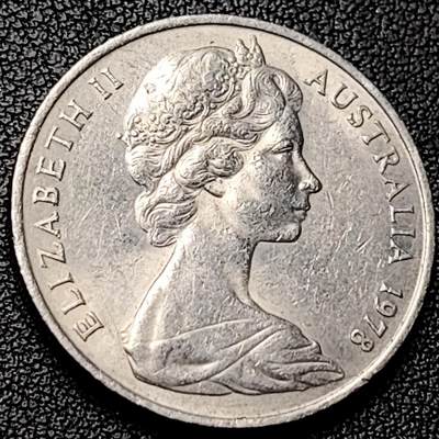 泉币菌-第228场-三月三 上巳节专场 拍品多 请提前出价 1978年英属澳大利亚20分 伊丽莎白女王  鸭嘴兽  28.5mm