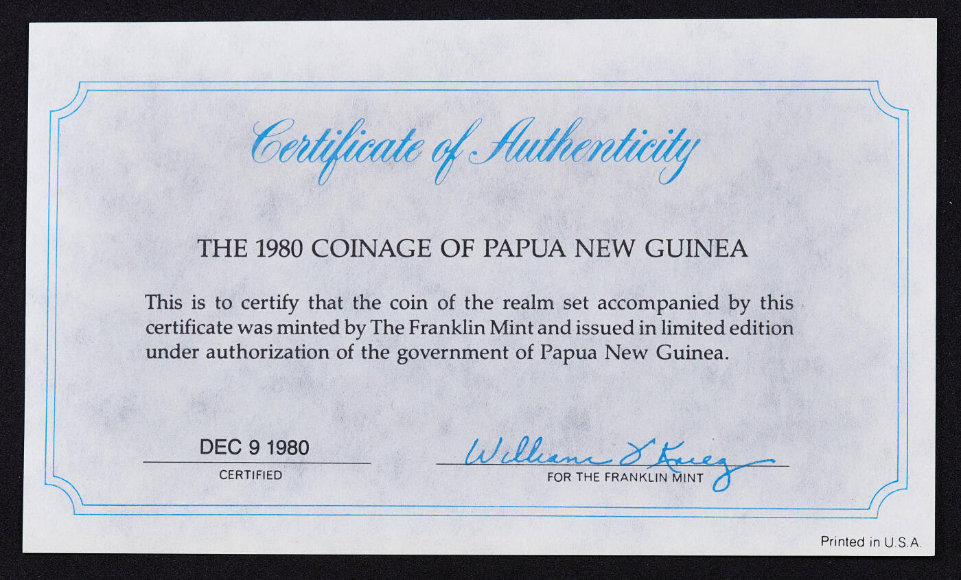 【俄甄集藏】满园春色-2026年(051)04-22星期三 晚 19:30 全场包邮 巴布亚新几内亚1980年1托伊-10基纳精制硬币9枚全套，原盒证，其中5基纳重27.6克，500银；10基纳重41.6克，925银，含纯银共52.28克，发行量2125套