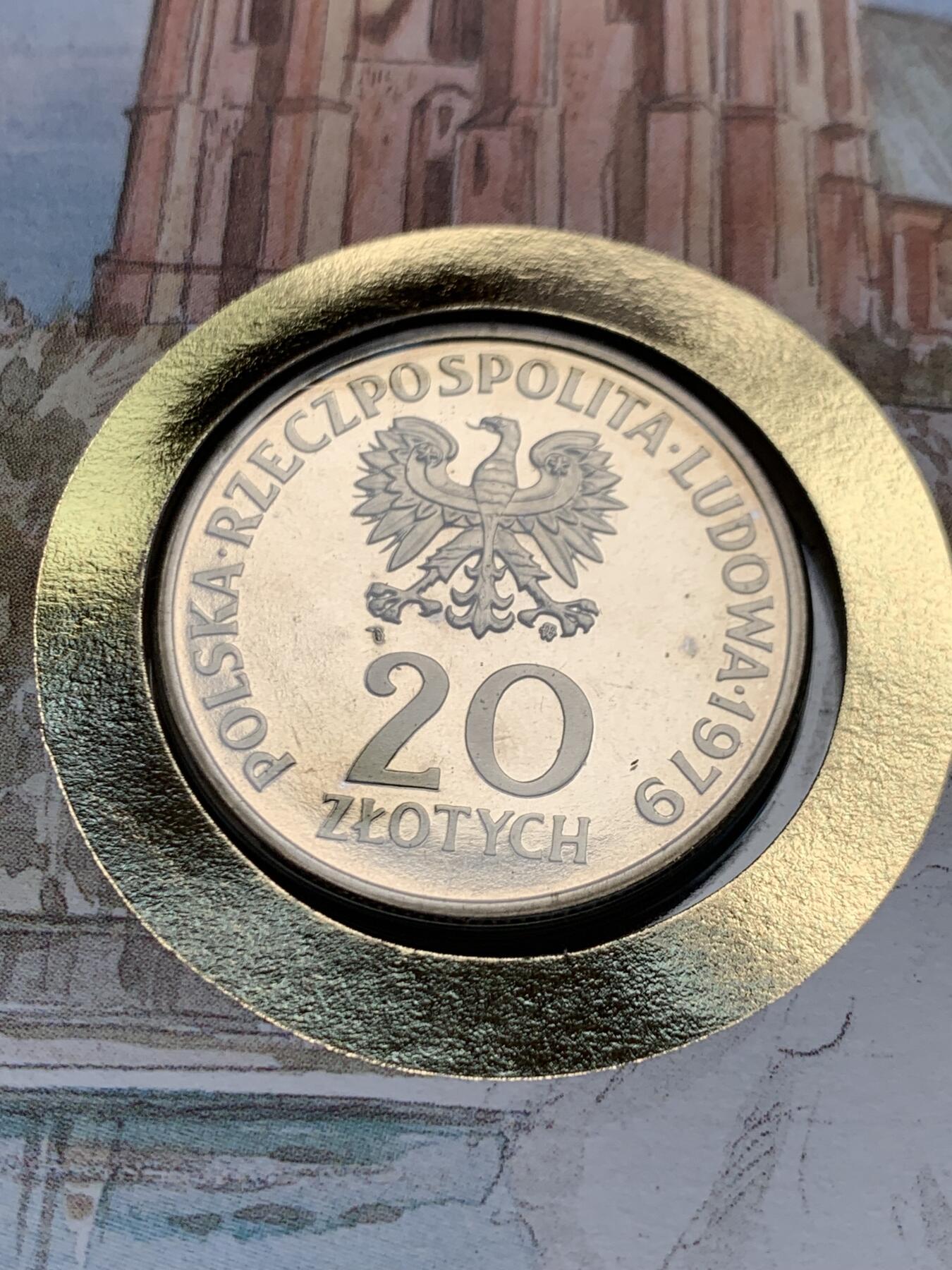 《竞宝斋》第481场 周日，周一 2场连拍 （全场包邮）20级店铺 欢迎送拍 邮币封 PROBA波兰1979年20兹罗提 样币