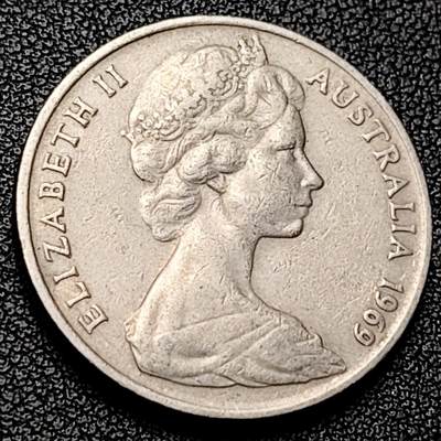 泉币菌-第228场-三月三 上巳节专场 拍品多 请提前出价 1969年英属澳大利亚20分 伊丽莎白女王  鸭嘴兽  28.5mm