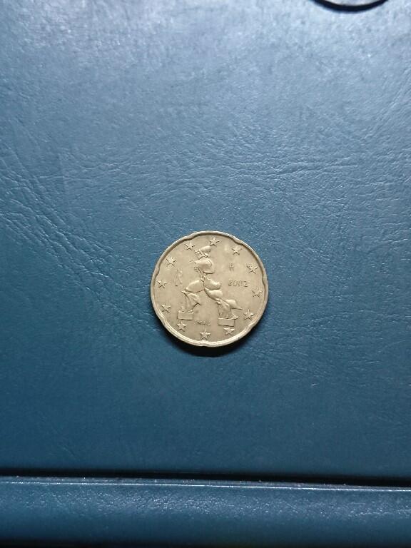 松南世界钱币——260420 意大利20分欧元铜币