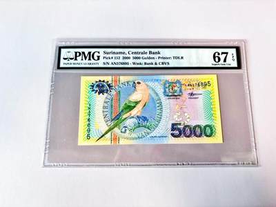【Blue Auction】世界纸币精拍第811期——18级TOP拍卖/信誉/品质/专业/高效💫 苏里南 2000年5000盾 PMG67EPQ 