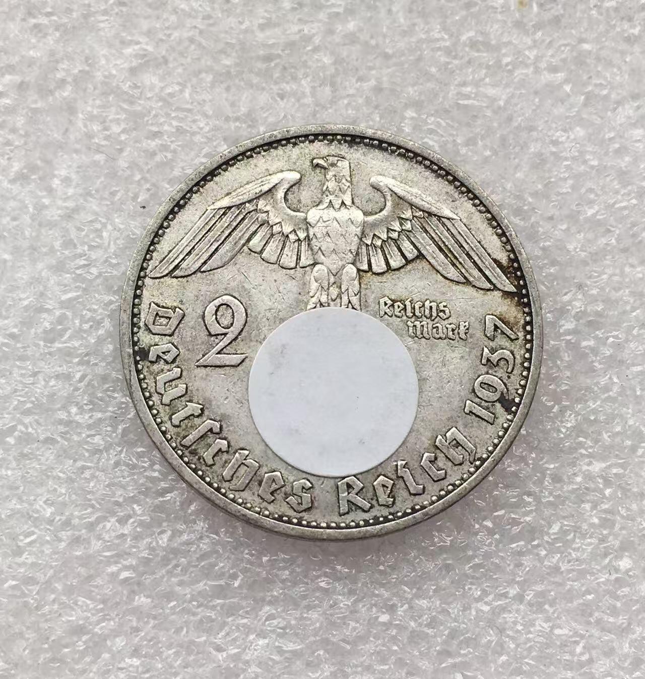 世界钱币专场拍卖 每周二开拍 1937年德国兴登堡万字2马克银币