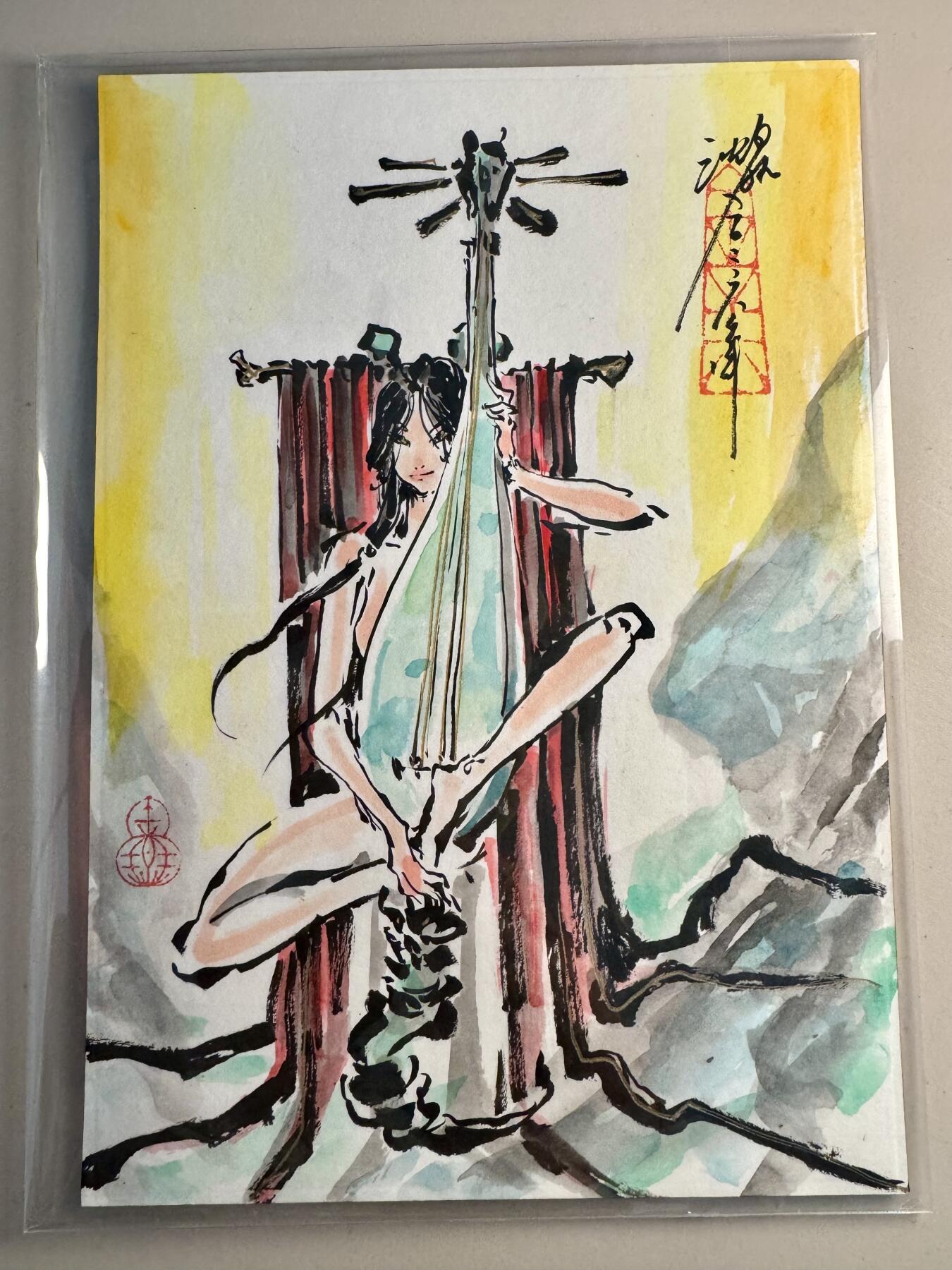 大麦马年第三场 沈鑫 手绘 轩辕坟三妖 玉石琵琶精 王贵人 A5尺寸